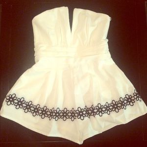 White embroidered romper
